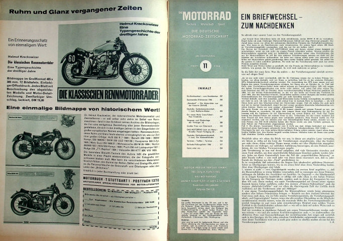 Inhaltsverzeichnis Motorrad 11/1966