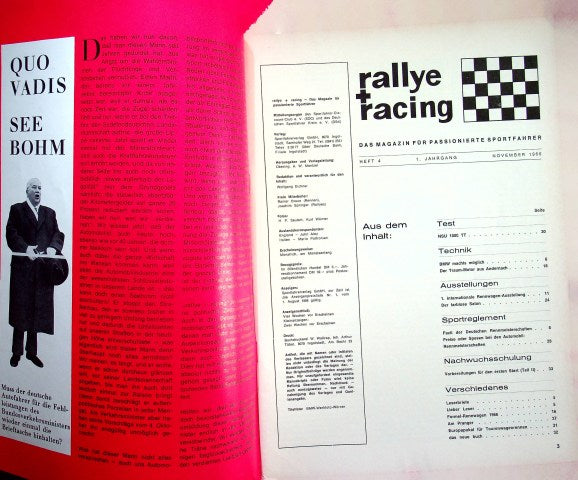 Inhaltsverzeichnis Rallye Racing 11/1966