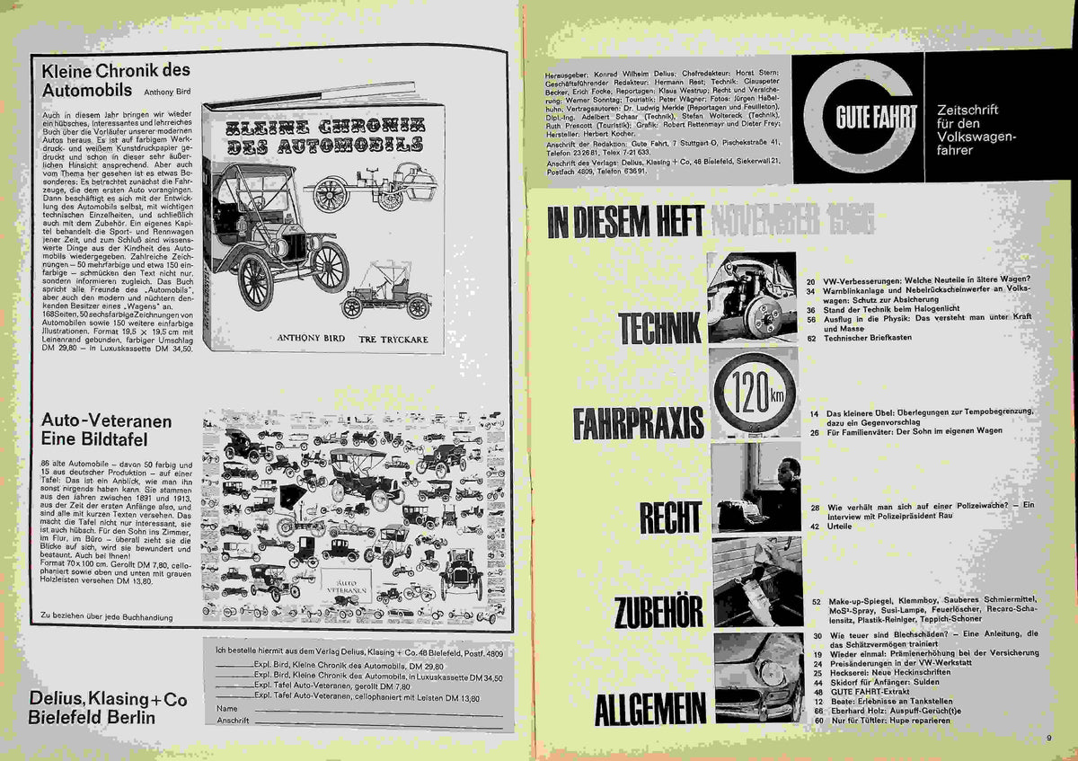 Inhaltsverzeichnis Gute Fahrt 11/1966