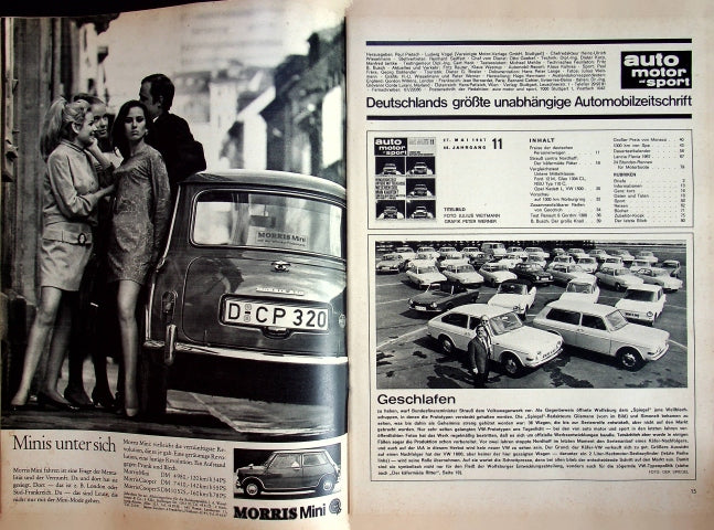 Inhaltsverzeichnis Auto Motor und Sport 11/1967