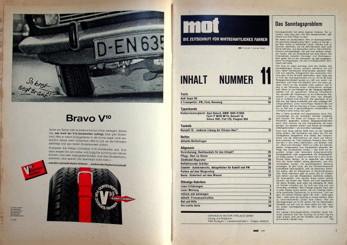 Inhaltsverzeichnis MOT 11/1967