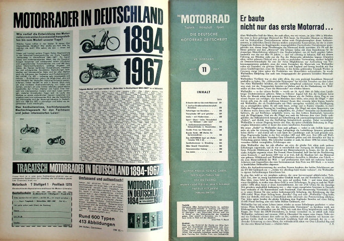 Inhaltsverzeichnis Motorrad 11/1967