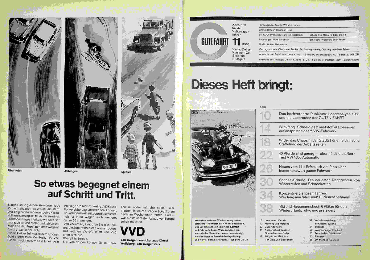 Inhaltsverzeichnis Gute Fahrt 11/1968