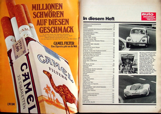 Inhaltsverzeichnis Auto Motor und Sport 11/1969