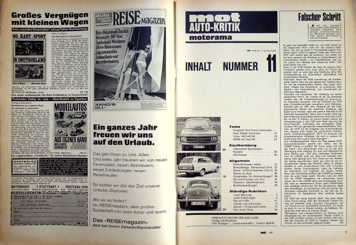 Inhaltsverzeichnis MOT 11/1969