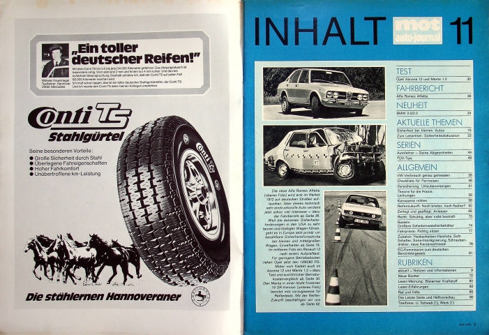 Inhaltsverzeichnis MOT 11/1972