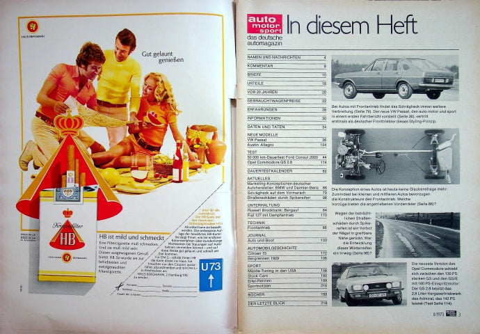 Inhaltsverzeichnis Auto Motor und Sport 11/1973