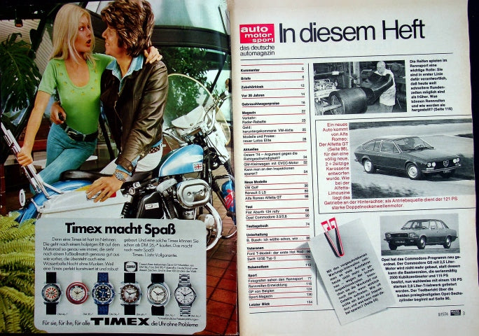 Inhaltsverzeichnis Auto Motor und Sport 11/1974