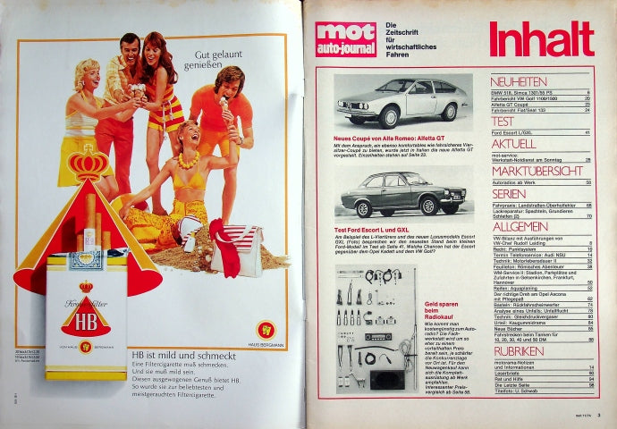 Inhaltsverzeichnis MOT 11/1974