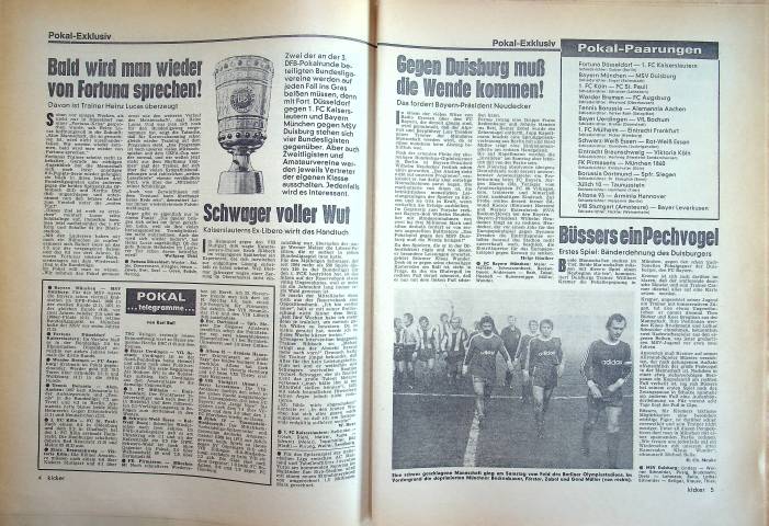 Inhaltsverzeichnis Kicker 11/1975