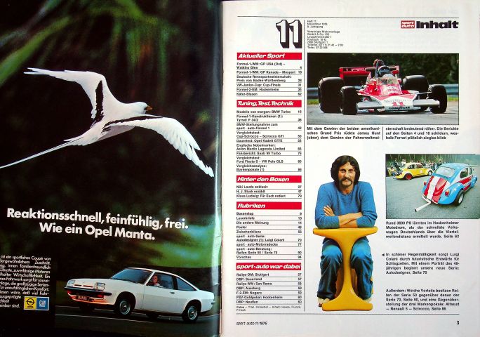 Inhaltsverzeichnis Sport Auto 11/1976