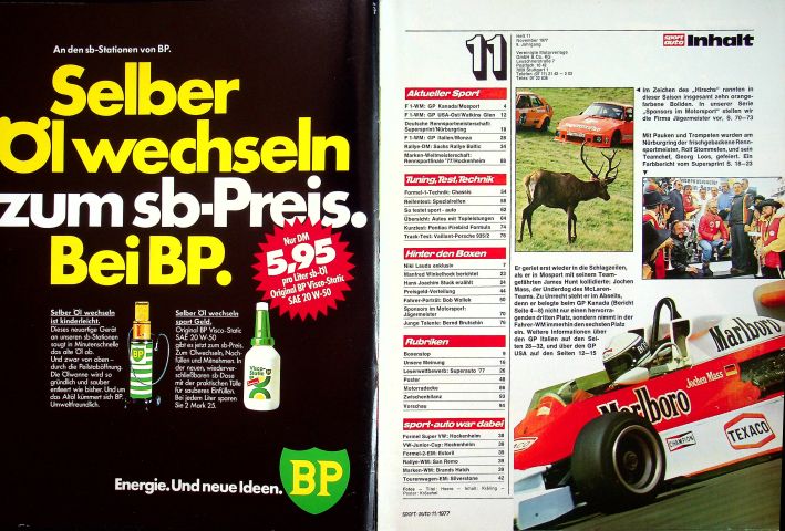 Inhaltsverzeichnis Sport Auto 11/1977