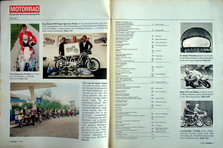 Inhaltsverzeichnis Motorrad 11/1977
