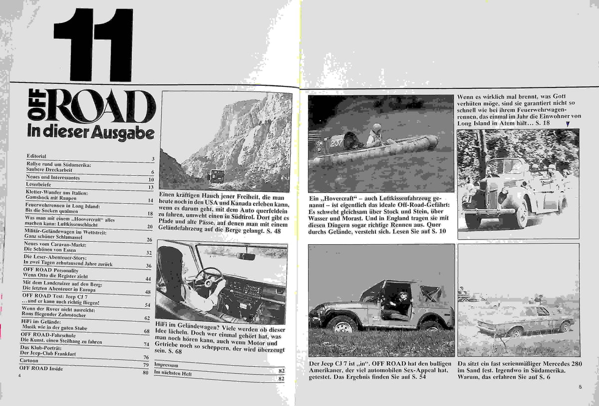 Inhaltsverzeichnis Offroad 11/1978