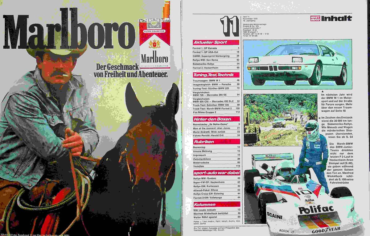 Inhaltsverzeichnis Sport Auto 11/1978