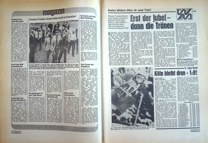 Inhaltsverzeichnis Kicker 11/1978