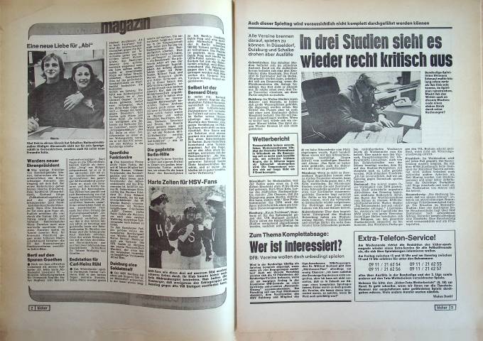 Inhaltsverzeichnis Kicker 11/1979