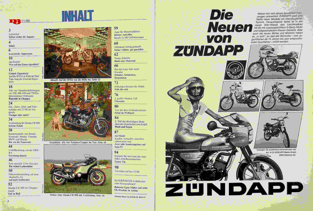 Inhaltsverzeichnis MO Magazin 11/1980