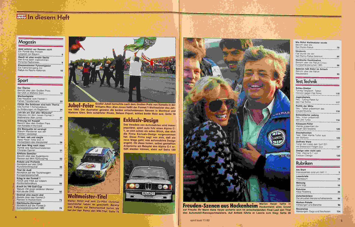Inhaltsverzeichnis Sport Auto 11/1980