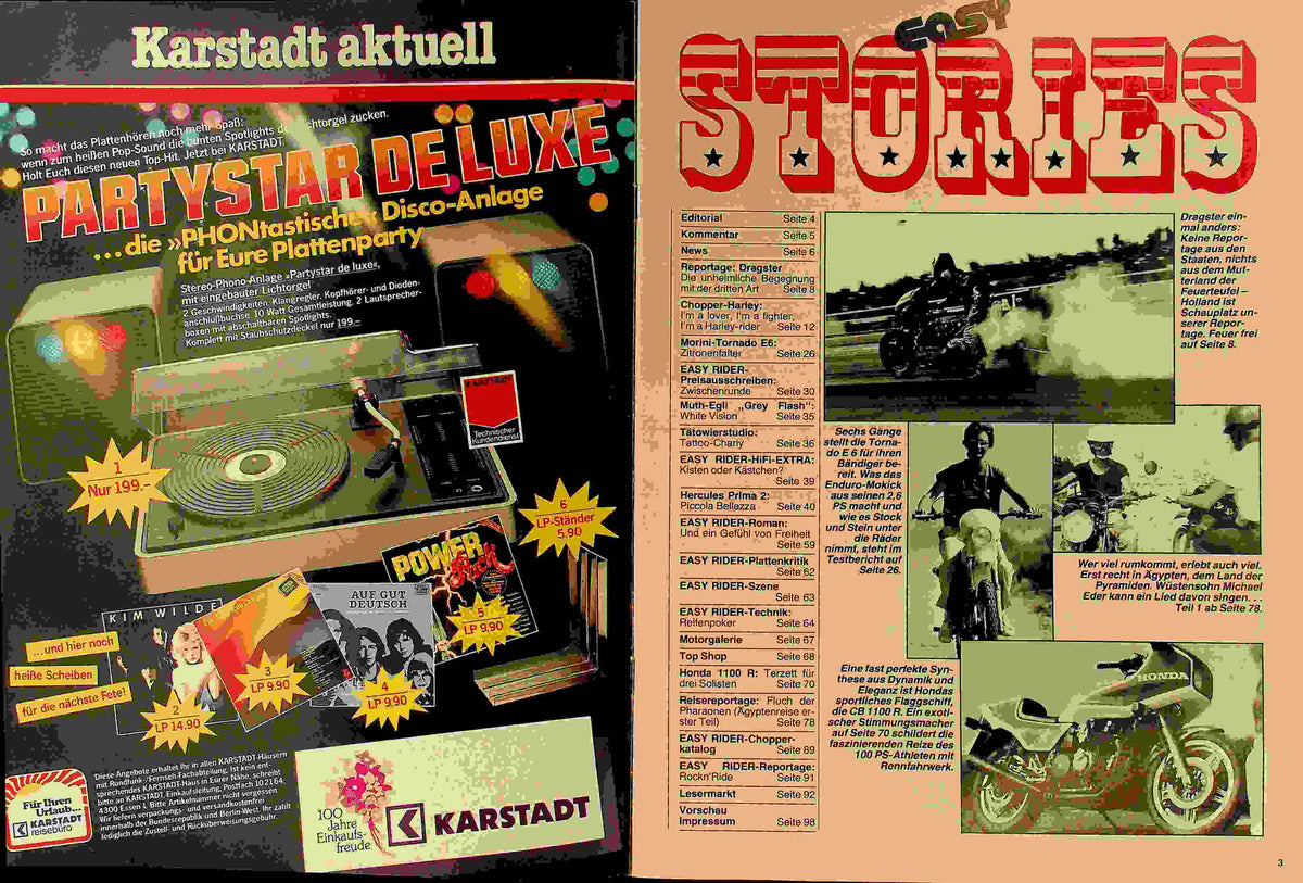 Inhaltsverzeichnis Easy Rider 11/1981