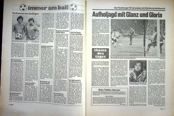 Inhaltsverzeichnis Kicker 11/1982