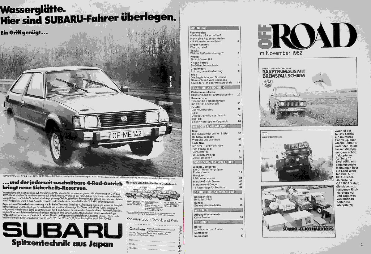 Inhaltsverzeichnis Offroad 11/1982