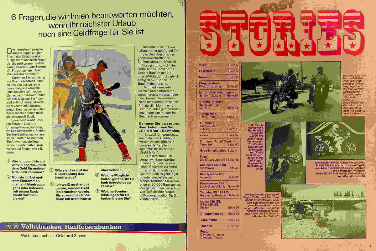 Inhaltsverzeichnis Easy Rider 11/1982