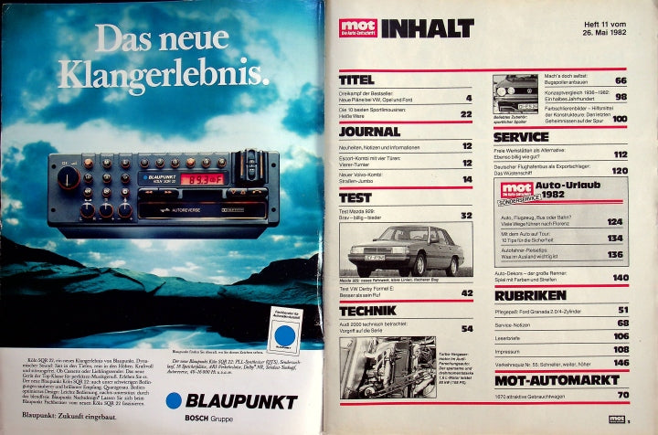Inhaltsverzeichnis MOT 11/1982