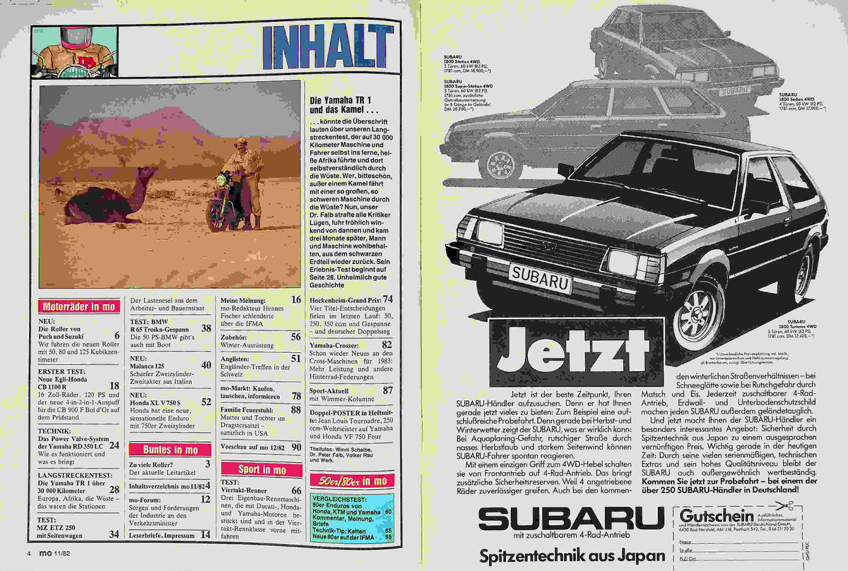 Inhaltsverzeichnis MO Magazin 11/1982