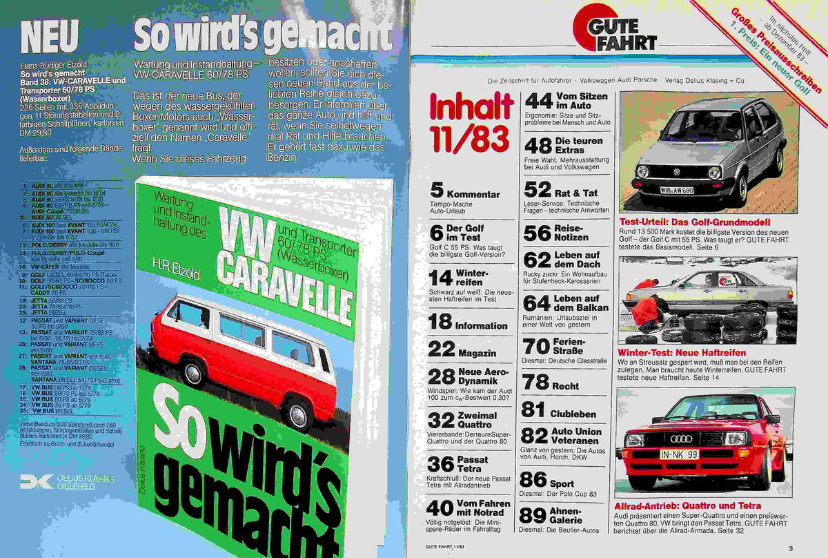 Inhaltsverzeichnis Gute Fahrt 11/1983