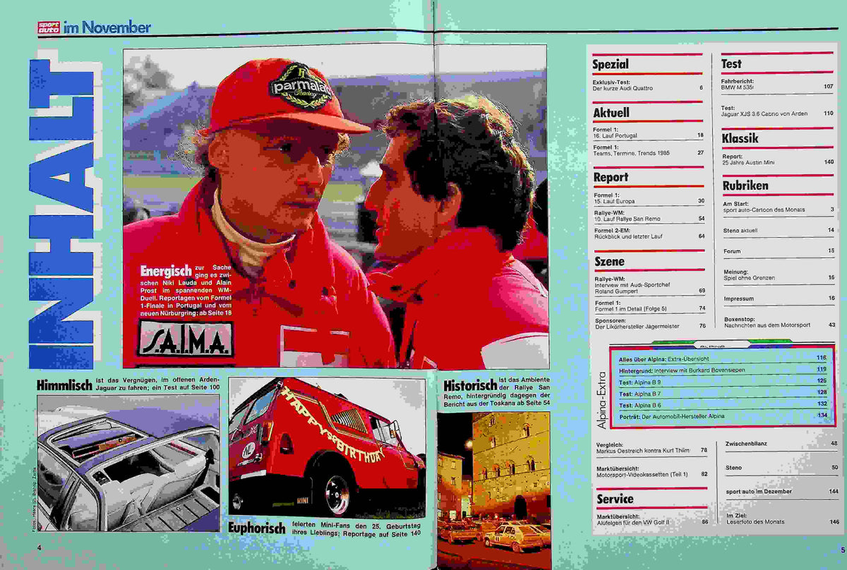 Inhaltsverzeichnis Sport Auto 11/1984