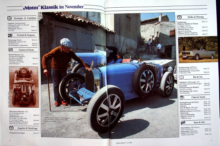 Inhaltsverzeichnis Motor Klassik 11/1985