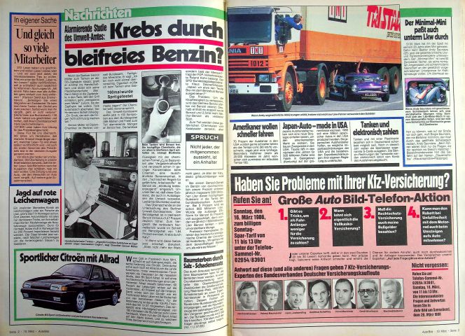 Inhaltsverzeichnis Auto Bild 11/1986
