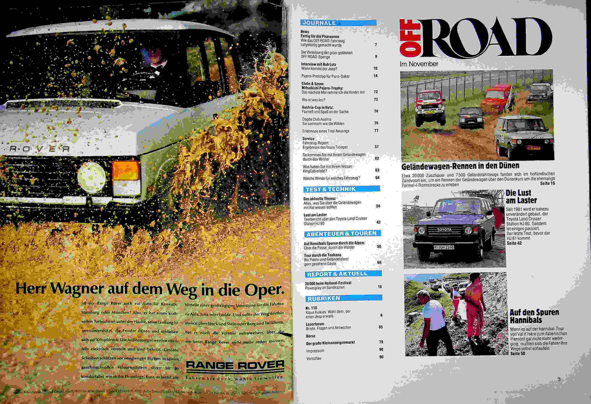 Inhaltsverzeichnis Offroad 11/1987