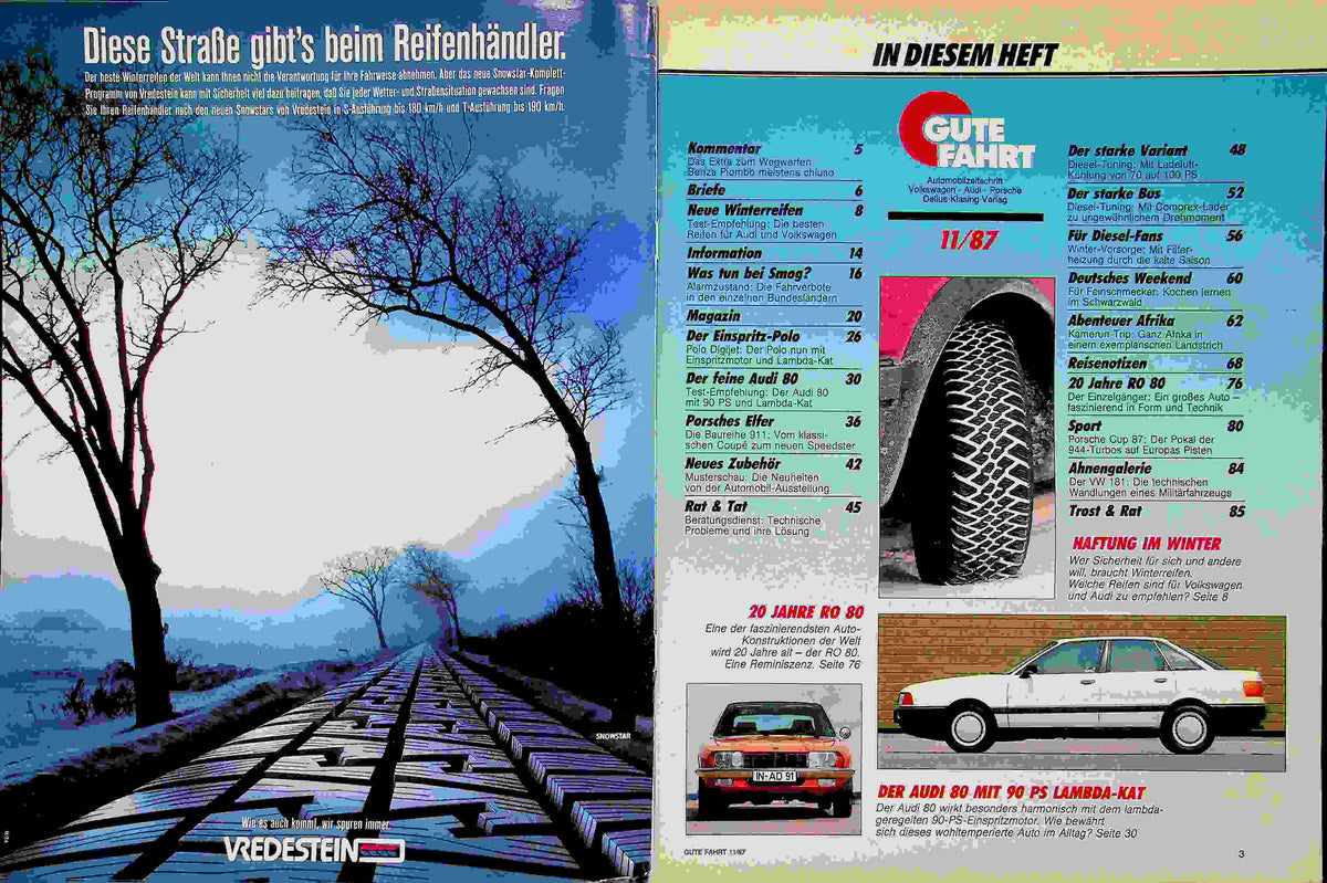 Inhaltsverzeichnis Gute Fahrt 11/1987