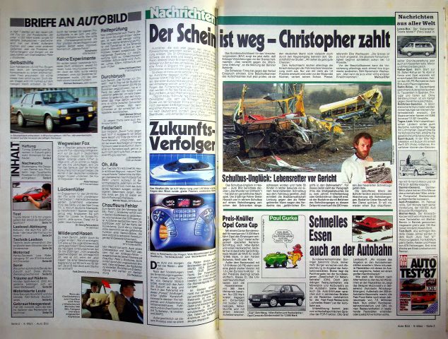 Inhaltsverzeichnis Auto Bild 11/1987