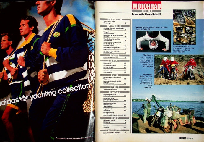 Inhaltsverzeichnis Motorrad 11/1987