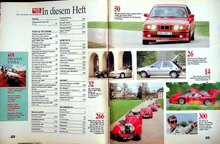 Inhaltsverzeichnis Auto Motor und Sport 11/1988