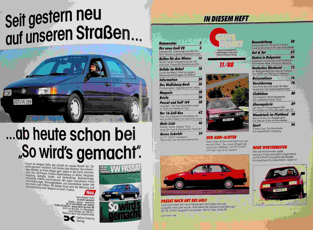 Inhaltsverzeichnis Gute Fahrt 11/1988