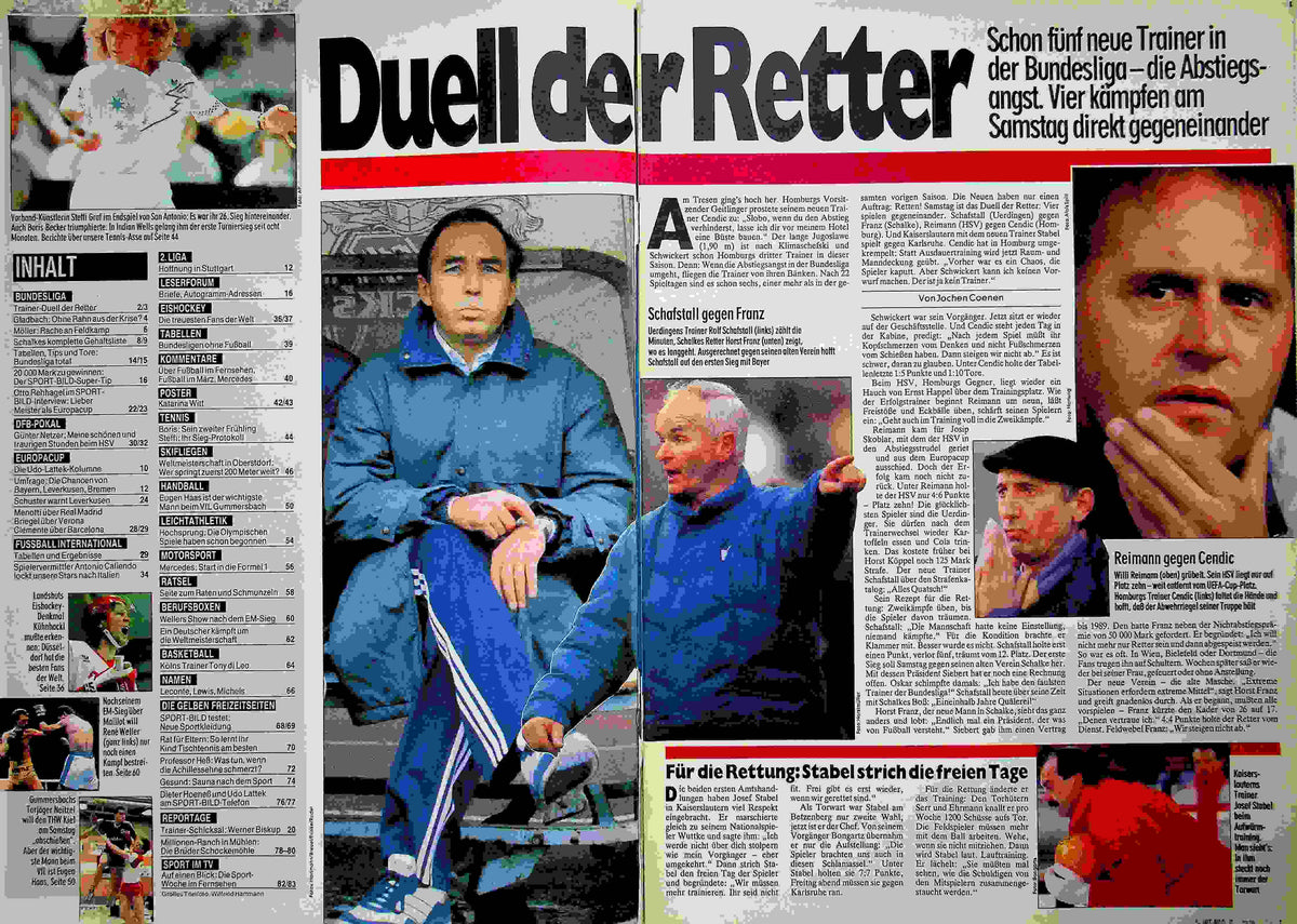 Inhaltsverzeichnis Sport Bild 11/1988