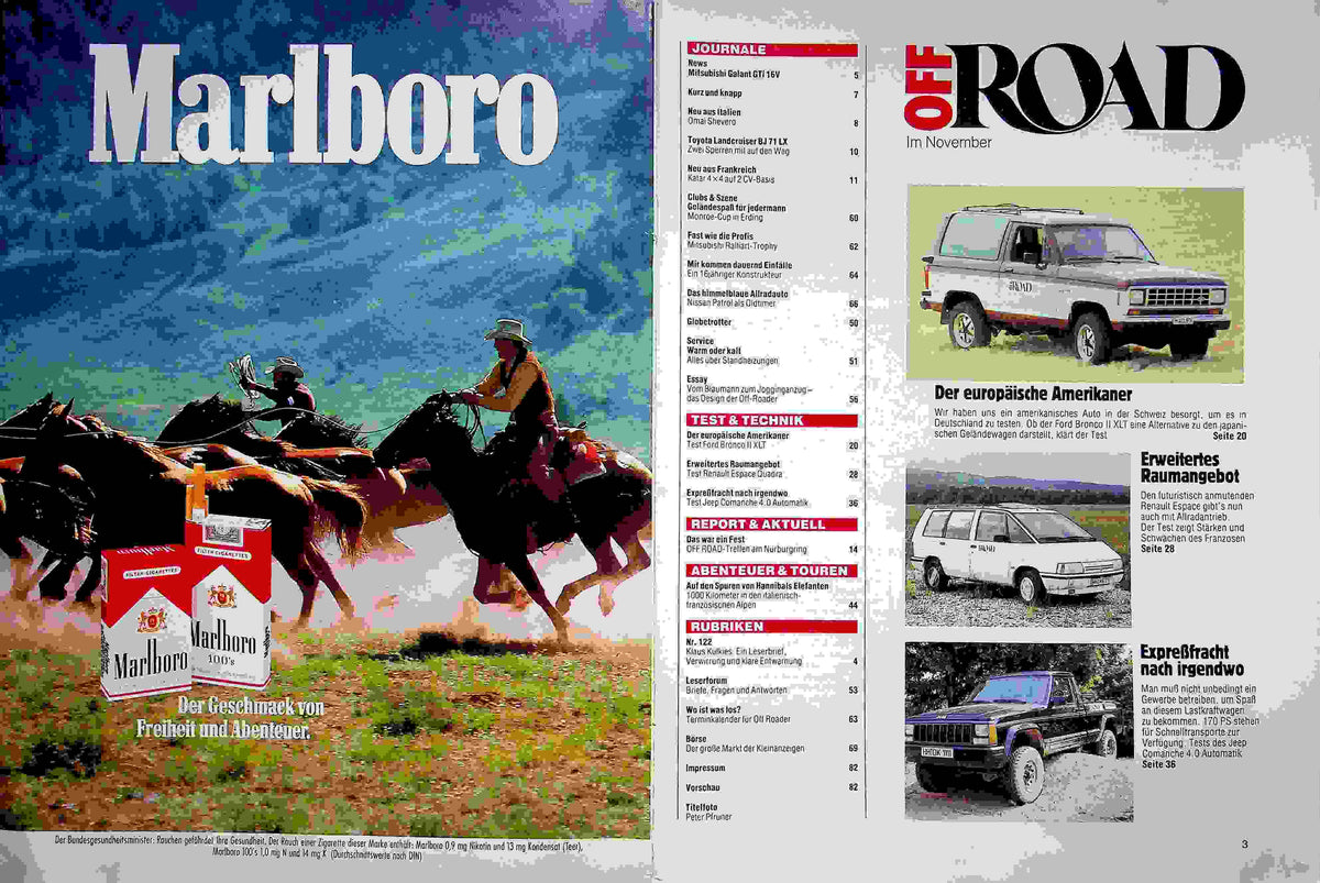 Inhaltsverzeichnis Offroad 11/1988