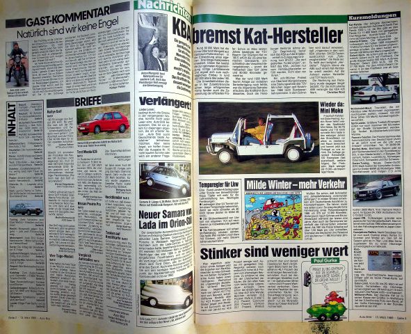 Inhaltsverzeichnis Auto Bild 11/1989