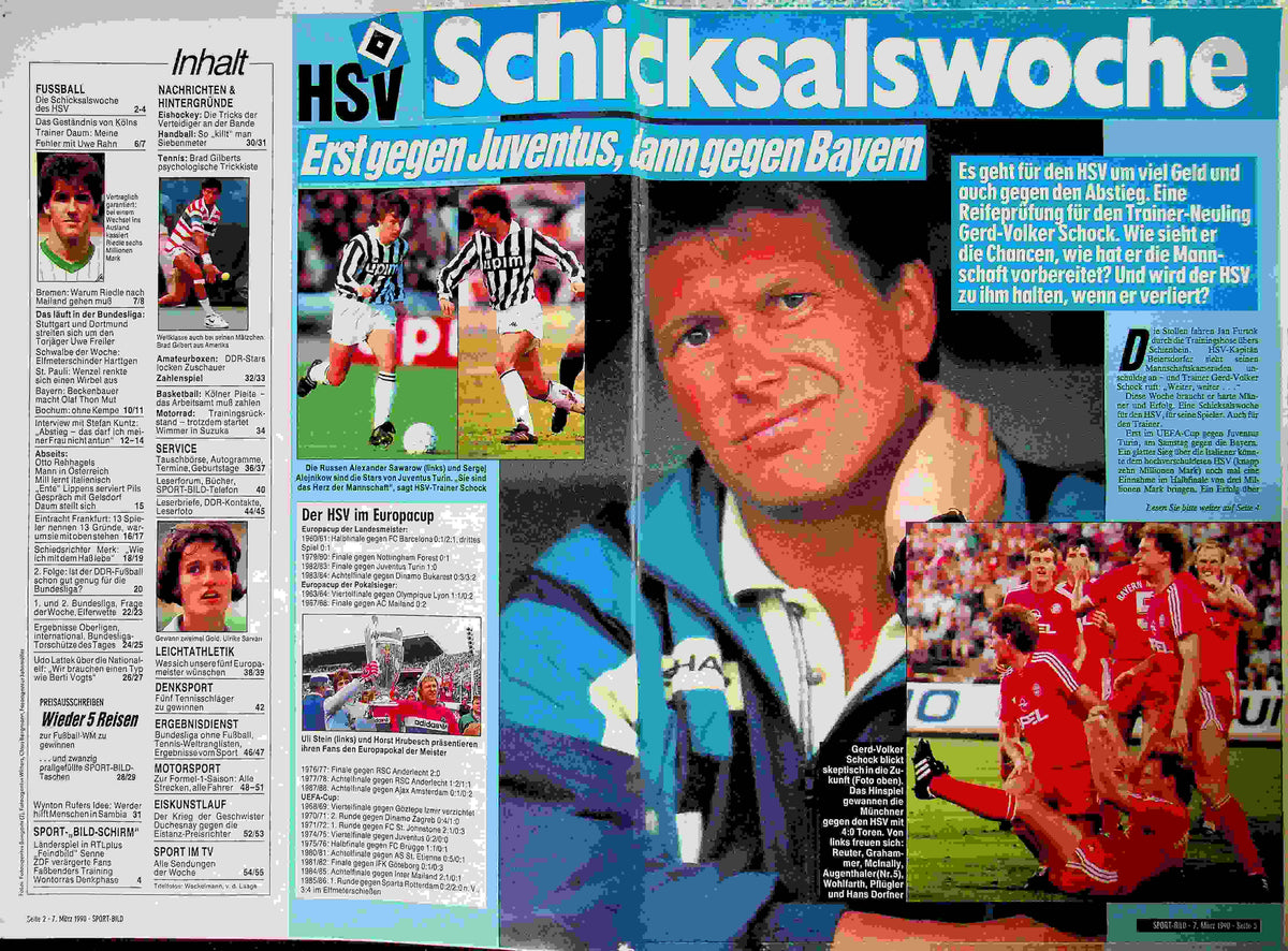 Inhaltsverzeichnis Sport Bild 11/1990
