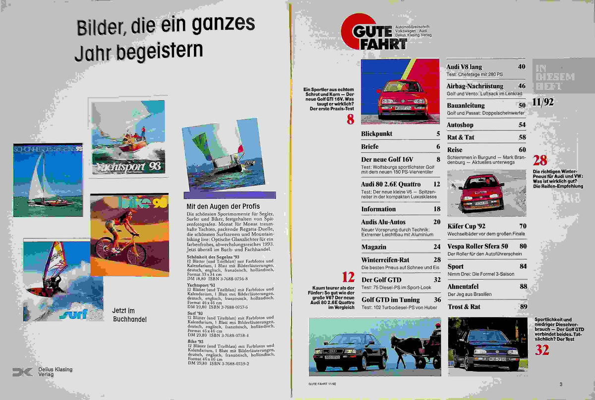 Inhaltsverzeichnis Gute Fahrt 11/1992