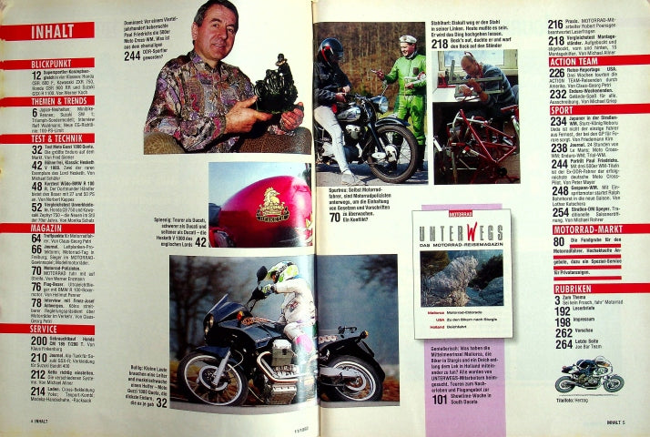 Inhaltsverzeichnis Motorrad 11/1992