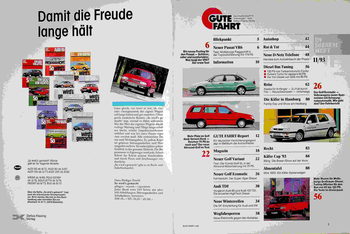 Inhaltsverzeichnis Gute Fahrt 11/1993