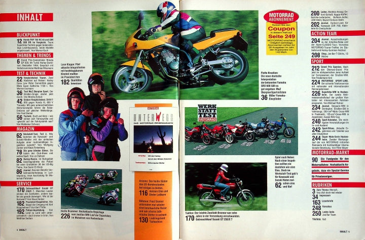 Inhaltsverzeichnis Motorrad 11/1994