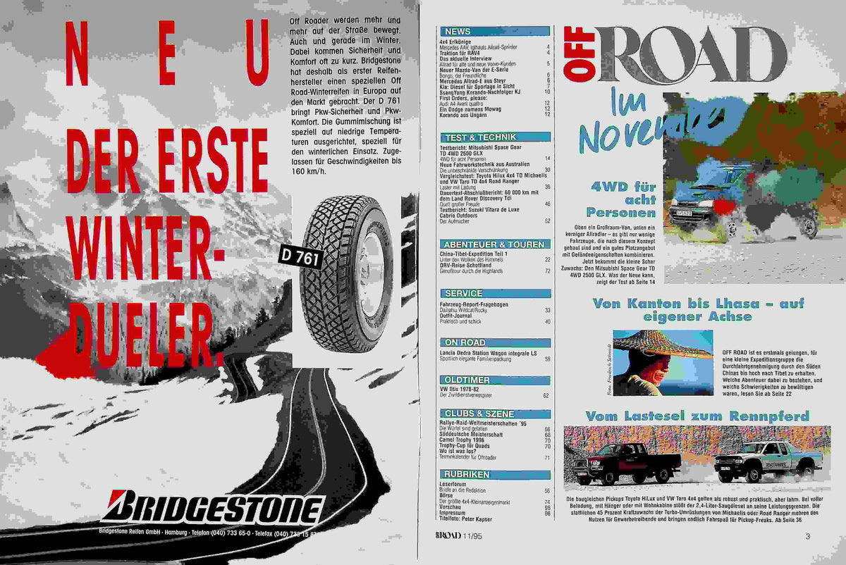 Inhaltsverzeichnis Offroad 11/1995