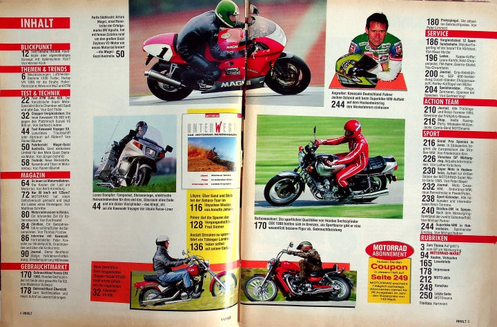 Inhaltsverzeichnis Motorrad 11/1995