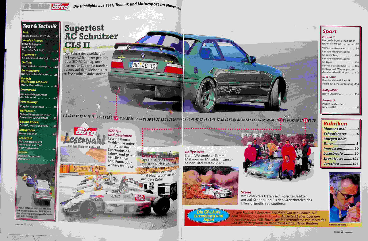Inhaltsverzeichnis Sport Auto 11/1997